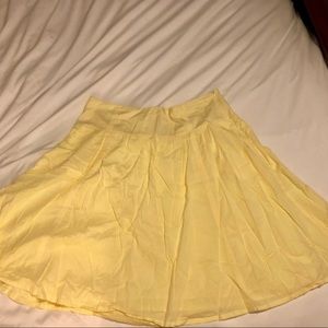 Sunshine yellow fit and flare cotton skirt